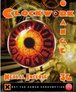 Close-up of Herbal Incense Clockwork Orange natural herbal blend