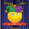 Burning Happy Joker Herbal Incense stick in ceramic holder