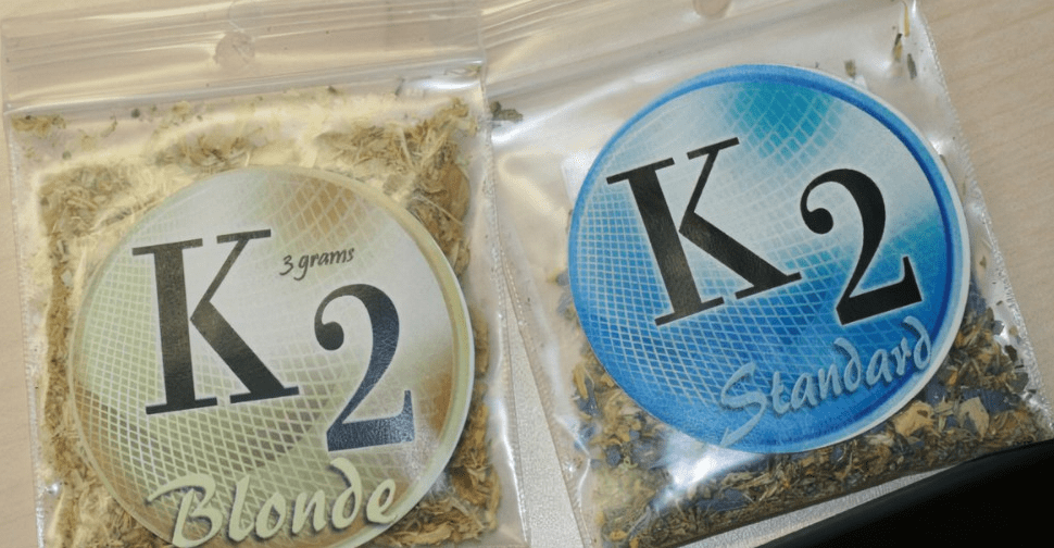 K2 Spice synthetic cannabinoid in herbal blend form, showing potent and unpredictable effects