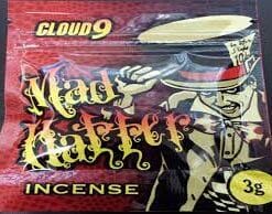 Cloud 9 Mad Hatter Herbal Incense stick burning in a bold and invigorating room